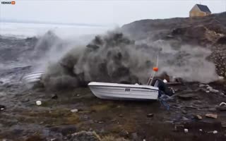 Fisherman go from Enjoying Natures Power, to Fleeing in Panic from It