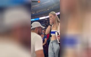 Marriage Proposal at a Stadium Ends Much Different than Expected