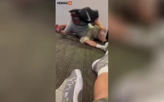 Drunk Dude Casually Plops his Big Butt on a Guy Sleeping at an Airport