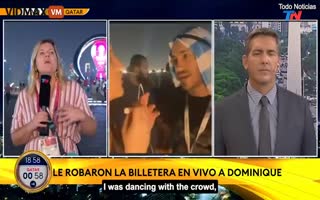 Argentinian Reporter gets Robbed live on Air during the Fifa Cup