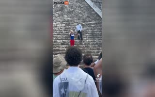 A Woman Disrespected The Mayan Pyramids While On Vaccation, The Locals Were Not Happy