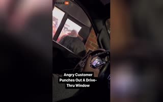 Customer SNAPS! Punches Through a Drive-Thru Window at the Cashier