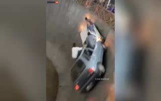 Cars Performing A Stunt That Has Darwin Awards Written All Over It Ends Badly For Woman