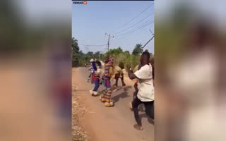 African Street Violence - Aka Witch Doctors of Opposing Tribes Battling in Full Combat Gear