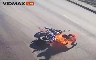 A Calm Motorbike Ride Quickly Escalates To Drop And Roll