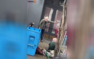 San Franweirdo! Business Owner Is Sick Of The Homeless Sleeping In Front Of His Shop So He's Spraying Them With Water