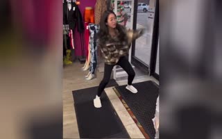 Asian Babe Figures Out How To Steal Without The Censors Going Off