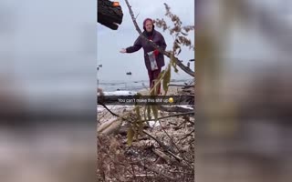 LOL, Woman Shows Up To Feed Duck Decoys As Hunters Hide In The Bluff Behind Her