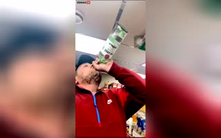 Talent or Dumb? Dude Chugs an Entire Bottle of Vodka AND a Beer!