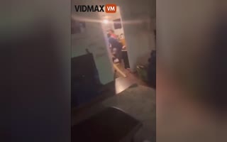 Son Obliterates a Door to Beat His Mother's Boyfriend Senseless for Hitting her, One Week Later Hits Repeat Outside