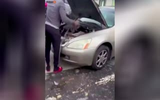 Unpaid Bill Forces a Shop Owner to RIP an Engine Out of a Car