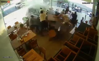 Speeding Car Smashes Through Restaurant, Running Over Woman Eating With Her Boyfriend