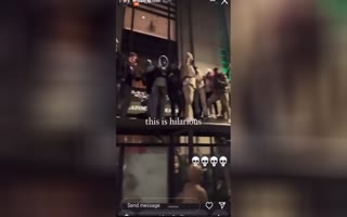 Philadelphia Eagles Supporters Fall through the Roof of a Bus Stop HARD!