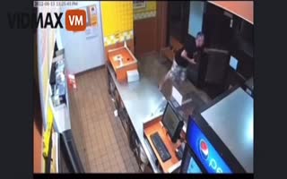 Guy Accidentally Shoots His Gun In Take Out Place, Plays It Off As If Nothing Happened