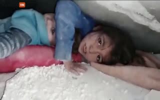 Heroic 7-Year Old Girl Protects Her Brother Under Collapsed Rubble from the Quake in Turkey