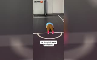 THE SOUND!! Kid Mistakes a Real Basketball Court for a Trampoline, Snaps Both Legs and Passes Out INSTANTLY!