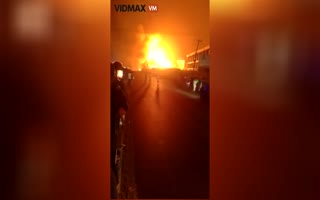 Hell on Earth! Onlookers get Engulfed in Flames after a Nigerian Gas Plant Explodes