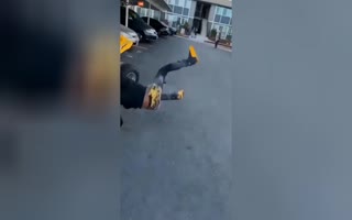 Woman Walking Across Parking Lot Gets Run Over By Out Of Control ATV
