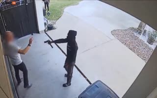 Frightening Video Shows Two Youths Pull Gun On Home Owner, Tries To Steal His Car, Nothing Goes Right