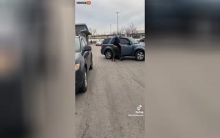 The Worst Thief Ever Tries To Steal A TV From Walmart, Ends Up Falling Out Of SUV, Losing A Shoe