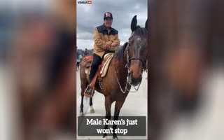 Woke Jackass Antagonizes a Girl and Her Brother for Riding Horses, Says 'Get off Your High Horse' Repeatedly