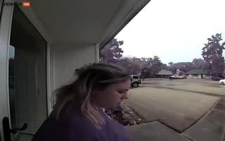 Woman Nearly Gets Destroyed By Debris From Massive Lightening Strike