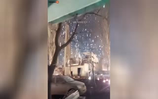 Video Shows Incendiary Munitions Raining Down On Ukrainian City At Night