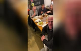 Guy Gets Attacked Out Of The Blue While Filming A Promo For A Restaurant