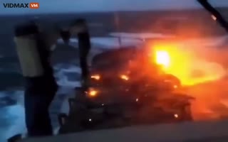 Video Shows The Moment Several EV Cars Burst Into Flames Because Of Salt Water On Cargo Ship, Ship Ends Up Sinking In The Atlantic 