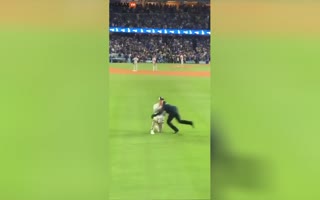 Man Rushes The Field During Dodgers Game To Propose To Woman In Public, Gets DESTROYED By Security