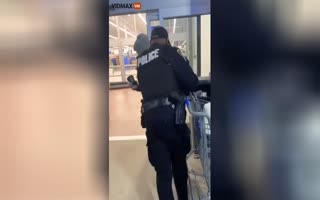 Off-Duty Cop Refuses to Check the Guys Receipt and Repeatedly Slams Him Against the Wall Whilst Hands Around the Guy's Neck