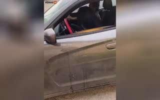 Road Rage Goes Next Level As Dude's Baby Momma Smashes Her Car Into Another While Her Baby Sat In The Front Seat