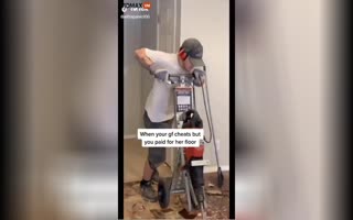 Boyfriend Obliterates the Floor He Had Done for His Cheating Ex with a Jackhammer