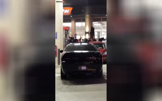 Massive Mob Goes Wilding At RaceTrac Gas Station In Atlanta, Destroy Man's Car For The Hell Of It