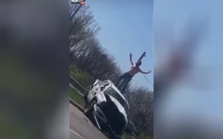 Man Causes Horrific Accident, Killing One, Then Celebrating On The Hood Of Car