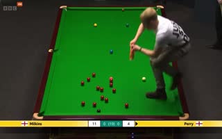 Watch As A Massive Climate Change @sshole Jumps On A Snooker Table In The Middle Of A Tournament And Throw Powder All Over The Place