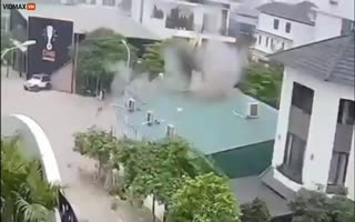 AC Repairman Gets Blown to Bits During an AC Explosion on a Roof
