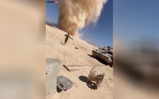 Soldier Runs Full-Steam Into A Giant Dust Devil