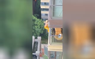 NSFW: Man Attempting to Hide From a Husband 8-Stories Above the Ground Slips and Plummets to his Demise