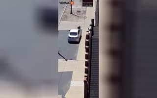 Jackass Throwing Rocks At Cars Gets Sent Into Air-Cartwheels After the Second Rock is Launched