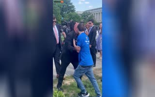 ALPHA Move! Republican Rep Clay Higgins Stops a Leftist Protester From Harassing a Group of Christians in DC
