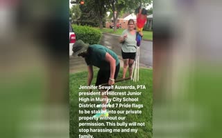 UTAH PTA President Orders 7 Pride Flags To Be Planted In The Yard Of Mother Who Objected To LGBTQ Lessons To Her Young Kids
