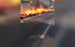 Mexican Farmer Turns His Truck Into an Inferno and Drives Up the Street, Burning Everything in Sight