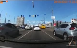 Watch As A Missile Hits A Busy Road In Kiev But Not Exploding
