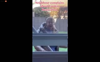 UNREAL! Neighbor Hops a Fence to Tell a Guy She Doesn't Like His Fake Grass and Demands He Replaces It
