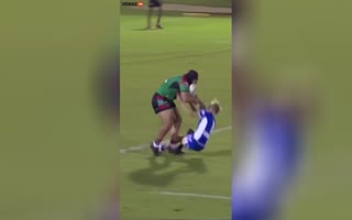 HOLY CRAP! Juggernaut Of a Man Barrels Through the ENTIRE Rugby Field