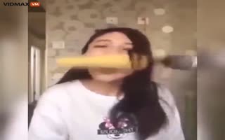 Chinese Girl Tries a TikTok Challenge that Leaves Her with a Head Full of Regret