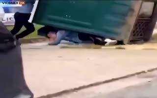 Asshole Knocks Over a Porta-Potty When a Woman Is Using It, Covers Her In Nastiness