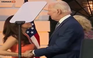 Creepy Joe Biden Tries To Grope Eva Longoria's Boobs But She's Not Having It