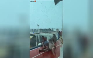 INSANE Storm Turns a Carribean Cruise into a Scene from Final Destination - Chairs Become Flying Weapons!